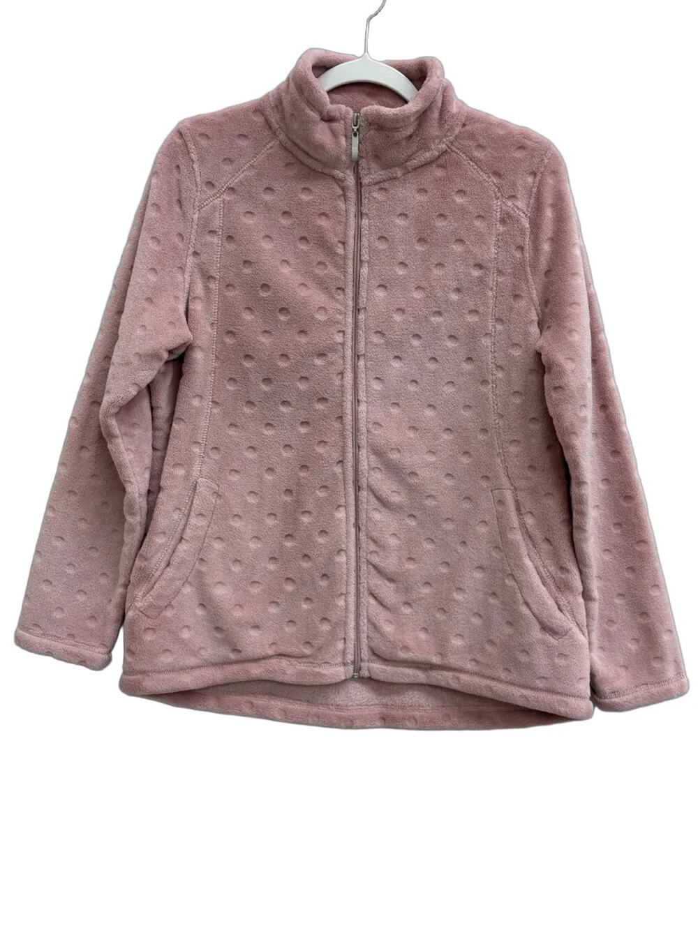 Jason Maxwell Pink Embossed Dot Fleece Full-Zip Jacket